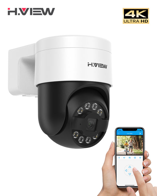 H.View Cctv Security Poe Ip Camera Ptz  8mp 4K Dome Outdoor Audio Video Surveil image 0