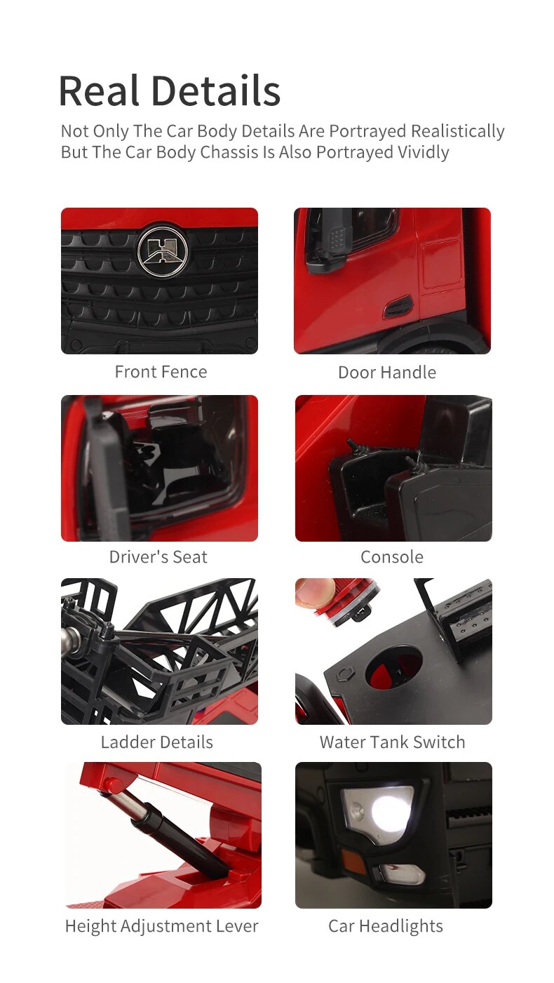2020 version 22 channels 1/14 scale Huina 1561/1562 RC Fire Truck with ladder/w image 7
