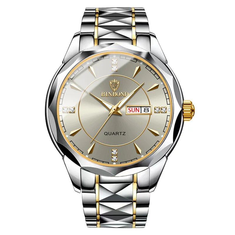 Fashion Luxury Gold Watch Men 2023 New Military Sport Quartz Wristwatch Calenda image 3
