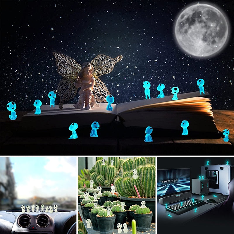 Ghibli Kodama Luminous Elf Tree Dolls Micro Landscape Figure Ornament Outdoor G image 4