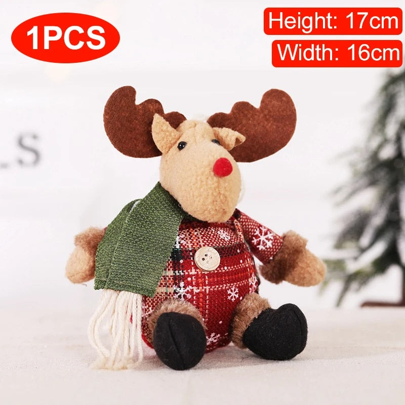Christmas Dolls Tree Decor New Year Ornament Reindeer Snowman Santa Claus Stand image 6
