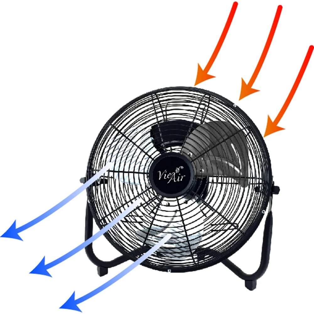 12" High Velocity All Metal Tilting 3 Speed Floor Fan image 1