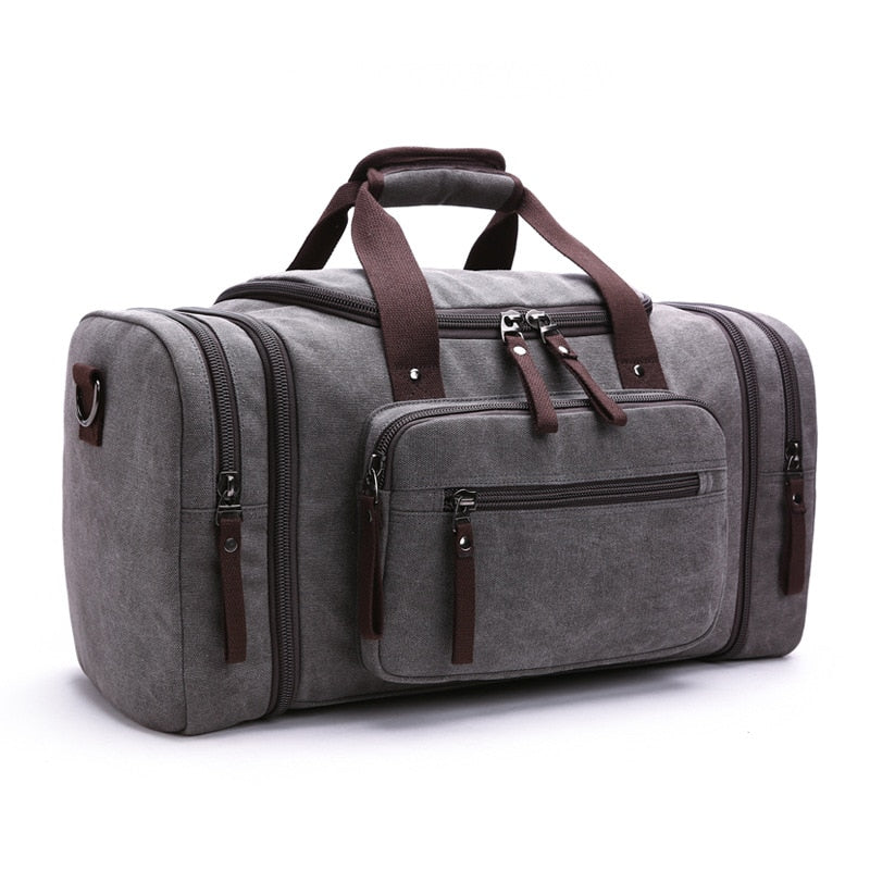 MARKROYAL Canvas Travel Bags Large Capacity Carry On Luggage Bags Men Duffel Ba image 4