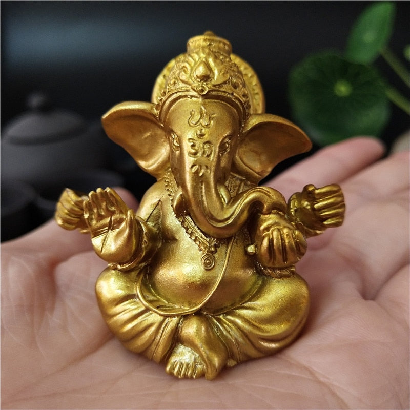 Gold Lord Ganesha Buddha Statue Elephant God Sculptures Ganesh Figurines image 11