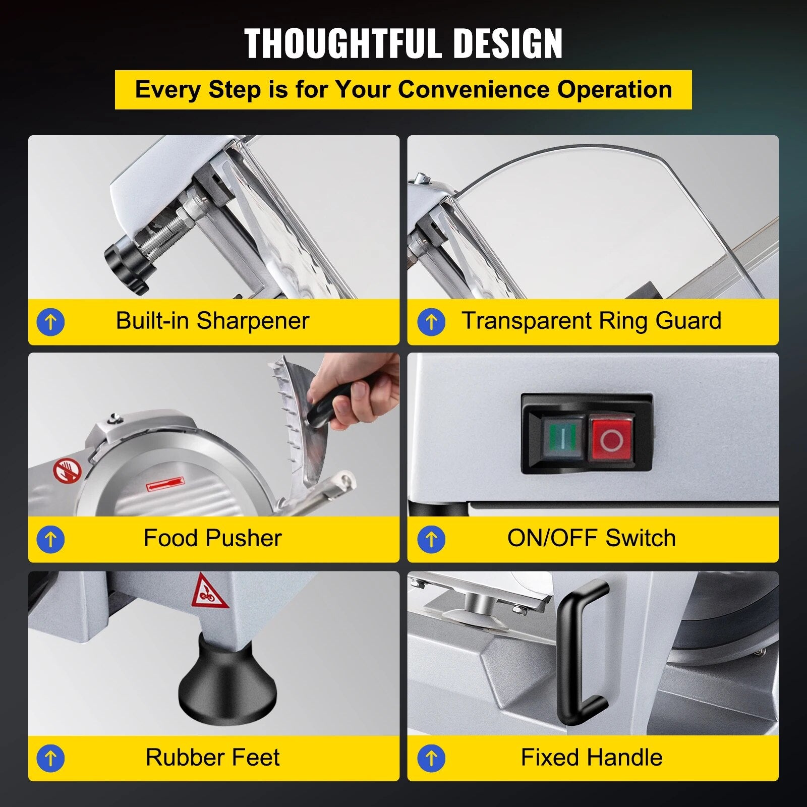 VEVOR 10 Inch Blade Electric Food Slicer Cutter Grinder Meat Slicer Machine for image 4