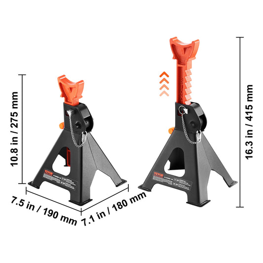 VEVOR Jack Stands 3/6 Ton (6000/12000 lbs) Capacity Car Jack Stands Double Lock image 0