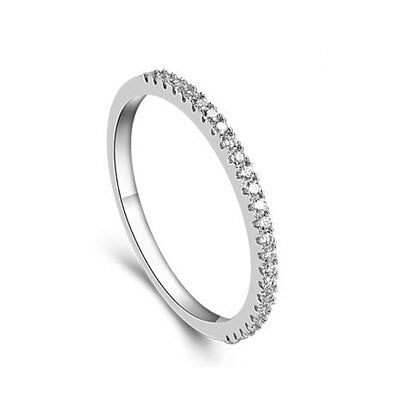 US STOCK Women Wedding Rings Fianit Rose Gold Color Cubic Zirconia image 4