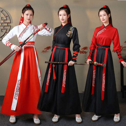 Hanfu Women Top Skirt 2 Piece Set Men Vintage Ethnic Fashion Cosplay Elegant Tr image 0