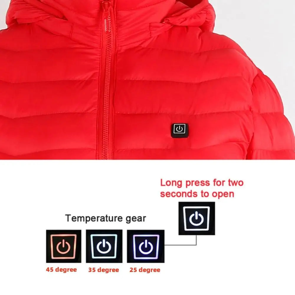 Winter Men Women Thicken Warm USB Heating Cotton Jackets Coat Smart Thermostat  image 9