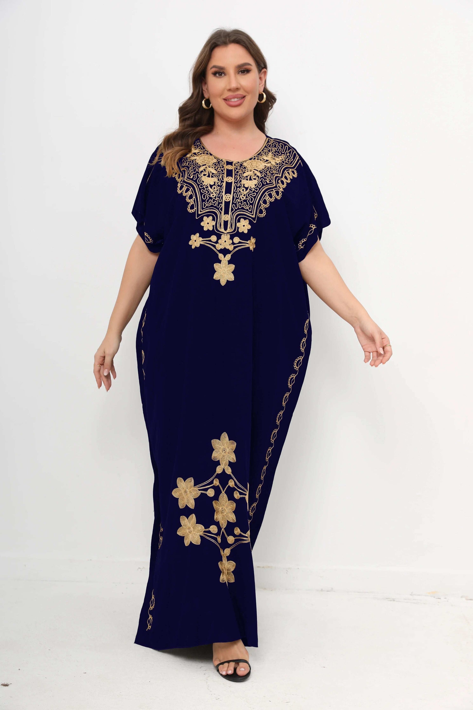 New African Plus Size Women Dashiki Abaya 100% Cotton Maxi Dresses For Women Sh image 2
