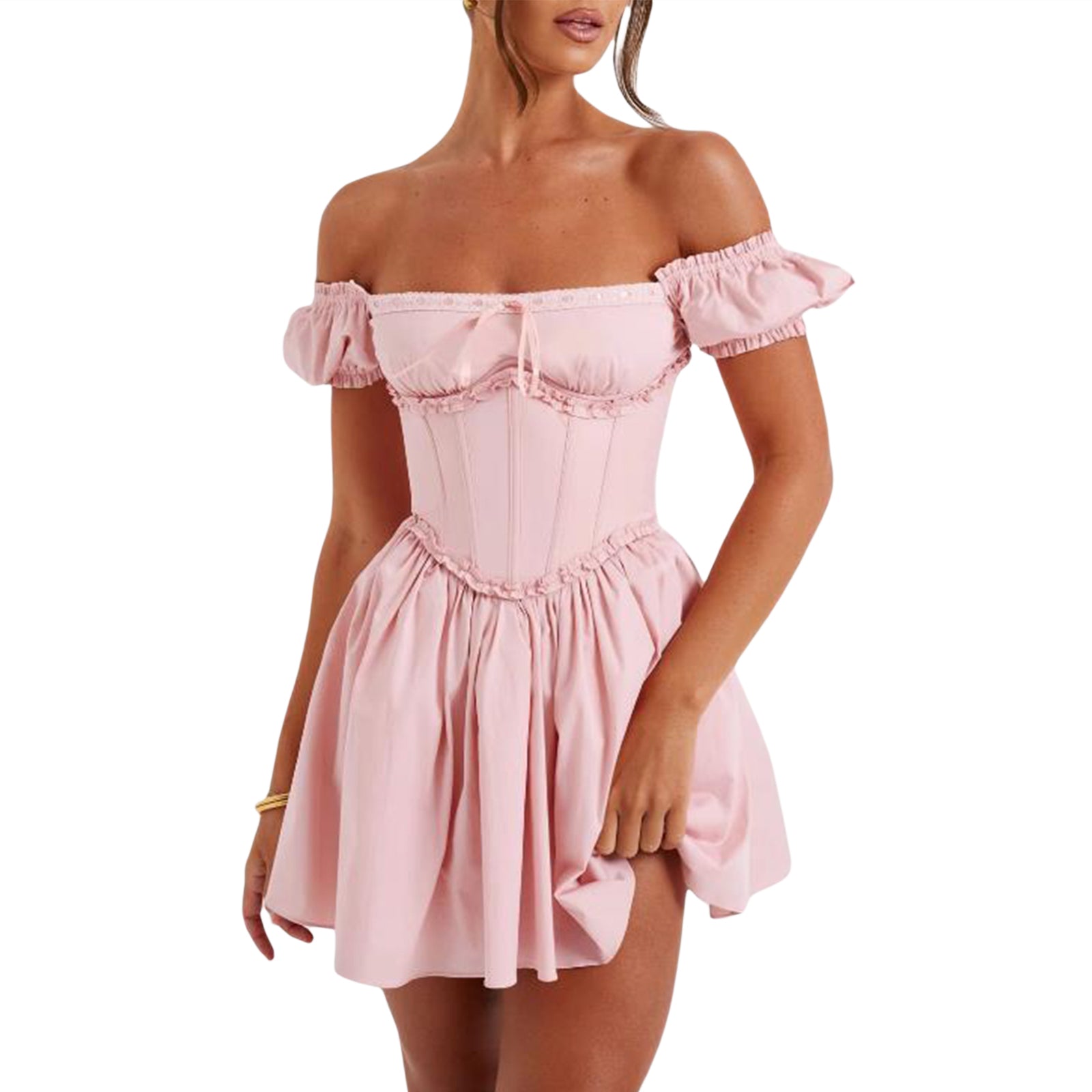 Elegant V-Neck Sleeveless Maxi Dress with Lace Detailing and Ruffled Hemline fo image 3
