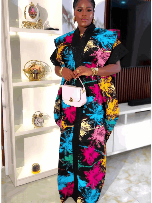 African Dresses for Women Plus Size Africa Clothes Dashiki Ankara Sequin Outfit image 0