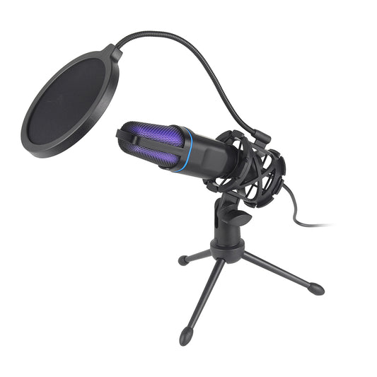 USB Microphone RGB Microfone Condensador Wire Gaming Mic for Podcast Recording image 0