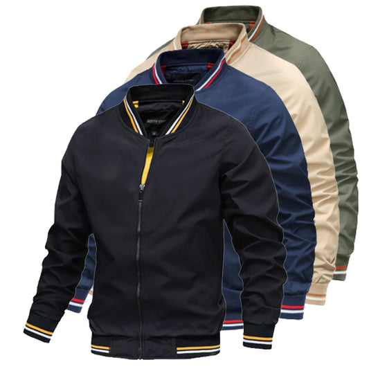 Men's Bomber Jacket Men Spring Autumn Casual Windbreaker Pilot Baseball Coat Ar image 0