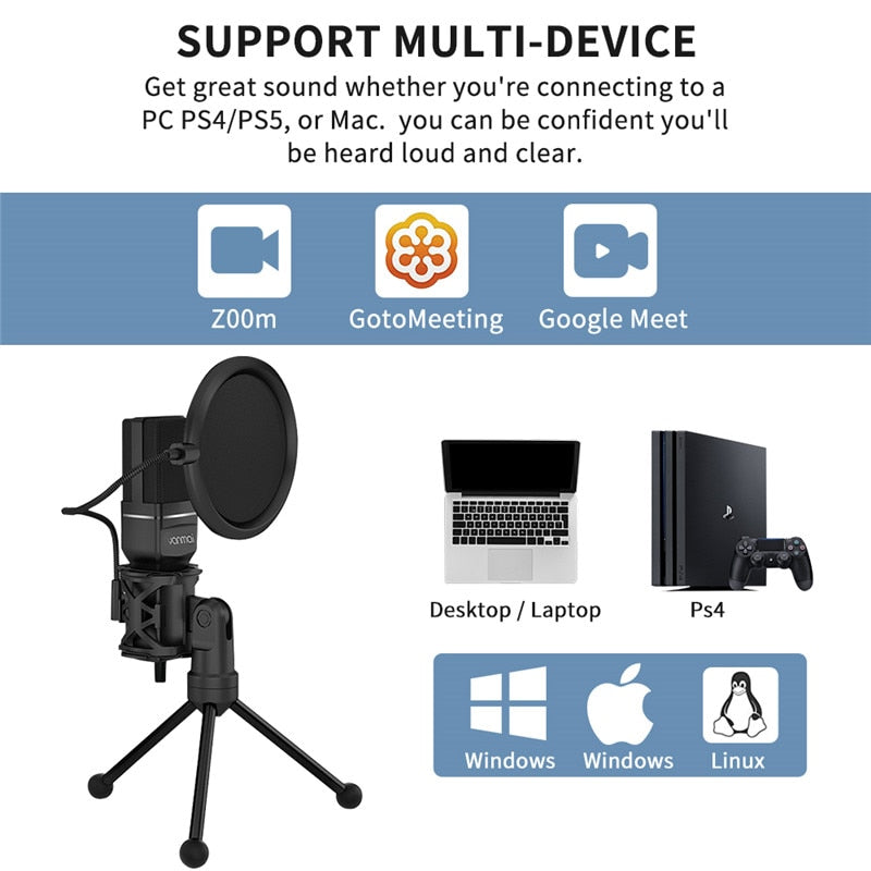 YANMAI USB Microphone Microfone Cardioid Condenser Mic SF-777 with Pop Filter T image 5