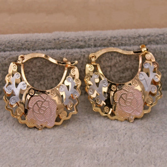 Trendy Gold Color Hollow Out Hoop Earrings For Women  Fashion Jewelry Accessori image 0