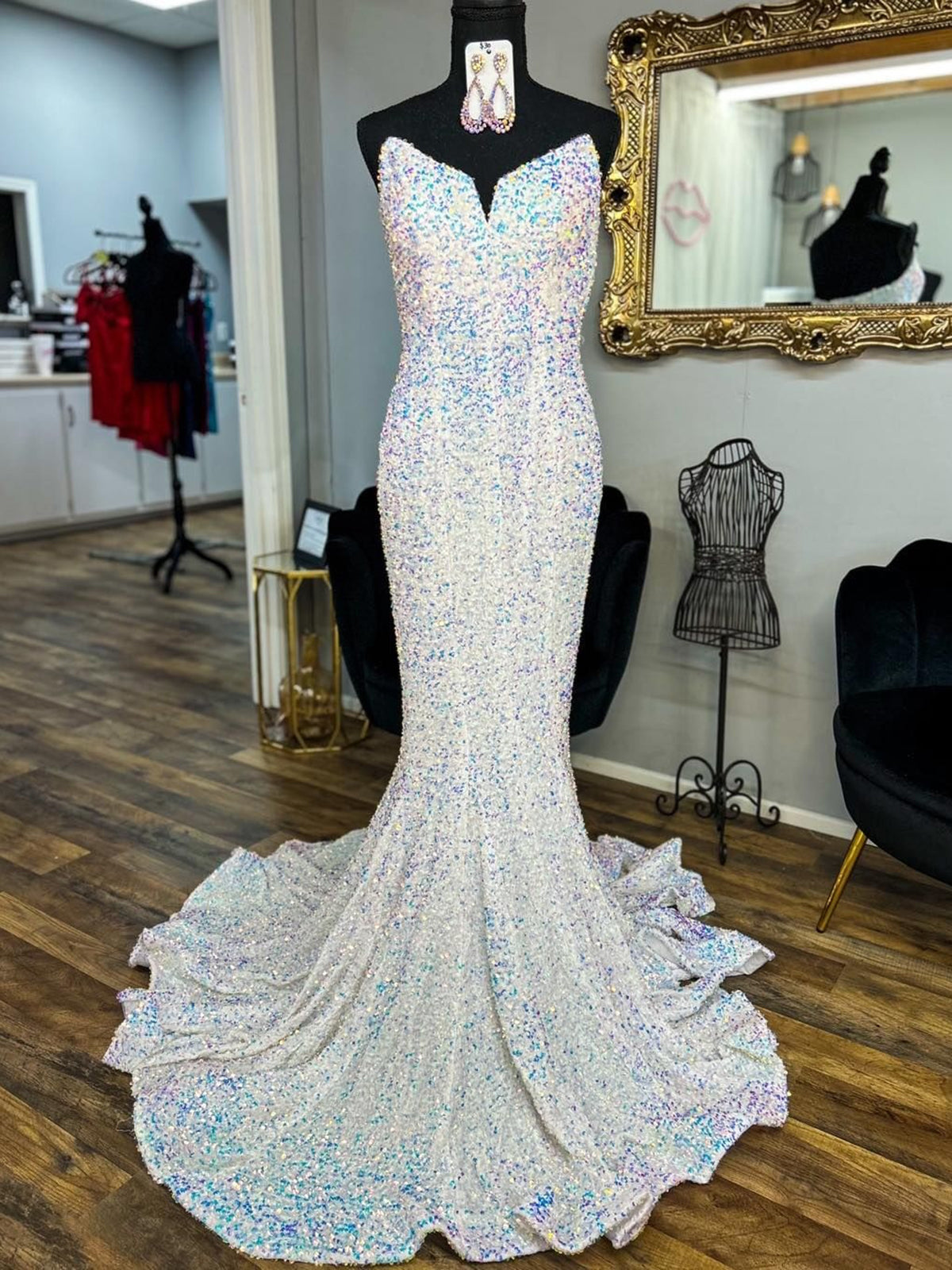 Sparkly Sequin Elegant Long Evening Dresses 2024 Women's Formal Party Dresses S image 7
