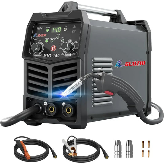 140Amp MIG Welder, Flux Core MIG/Stick/Lift TIG 3 in 1 Welding Machine,110V Gas image 0