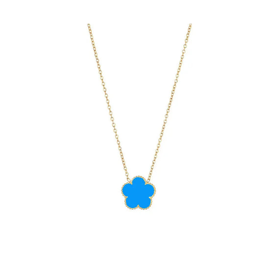 14K Gold Plated Five-leaf Clover Link Bracelets White Black Blue Gold Red Green image 0