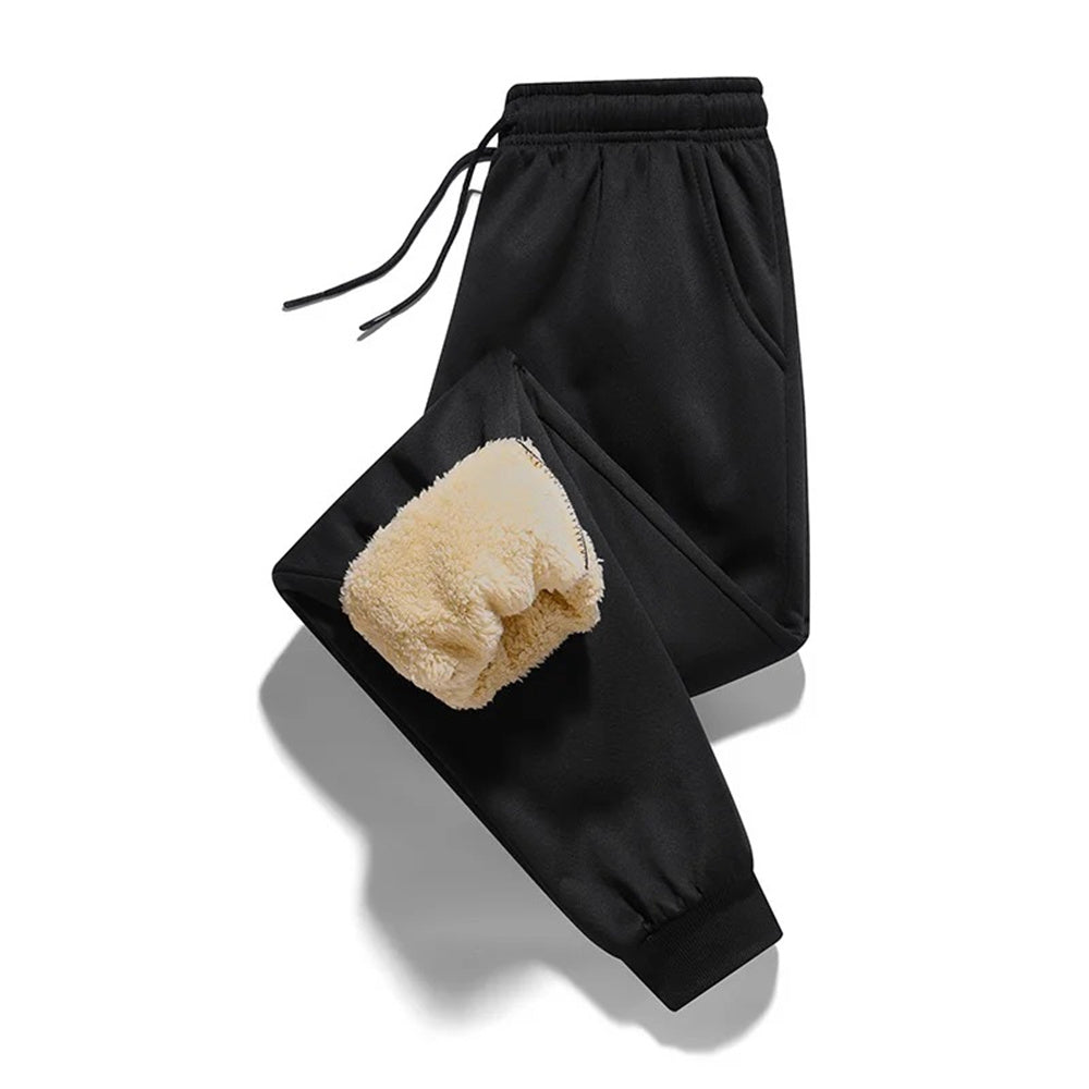 Winter Fleece Pants Thick Warm Thermal Trousers Men Fitness Drawstring Pants Jo image 1