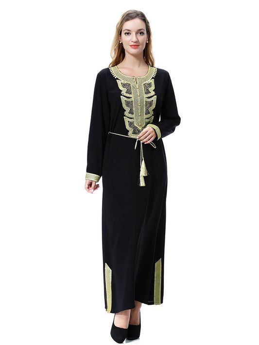 Ramadan Kaftan Dubai Abaya Long Sleeve Muslim African Dresses for Women image 0