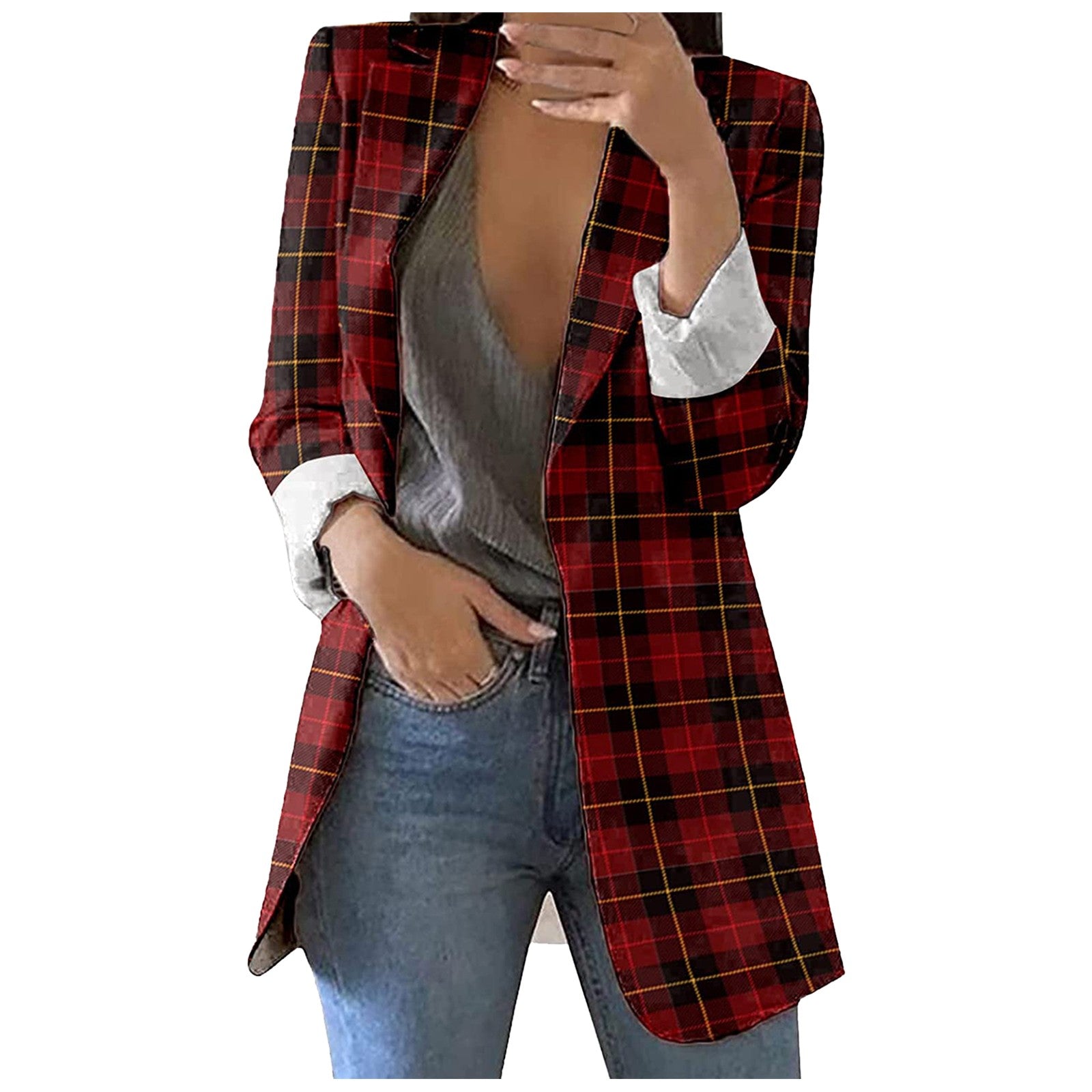 Suit Jacket 2024 Spring Jacket Women's Pioneer Design Checkered Coat Commuter O image 2
