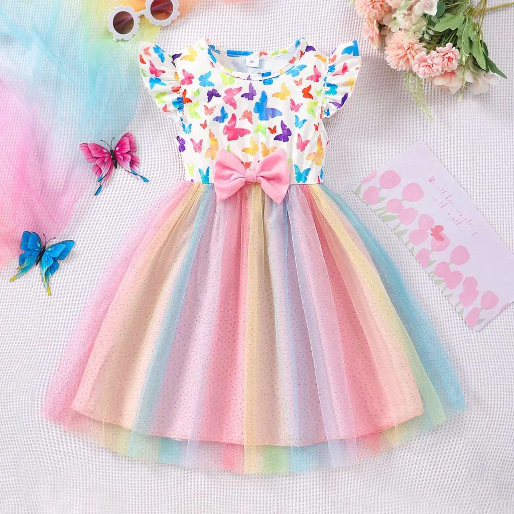 2024 Kids Girls Dress Clothing Short Sleeve Casual Cute Girls Clothes Unicorn B image 7
