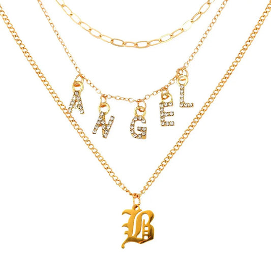 New Multi Layer Butterfly Dragon Charms Crystal Necklaces For Women Punk Golden image 0