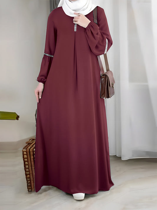 Fashion Saudi Arabia Dubai Abaya Women Dresses Casual Sequin Sundress Outfit Mu image 0