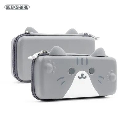 GeekShare Cute Cats Ears Portable Case For Nintendo Switch And Lite Gray 3D Ear image 8