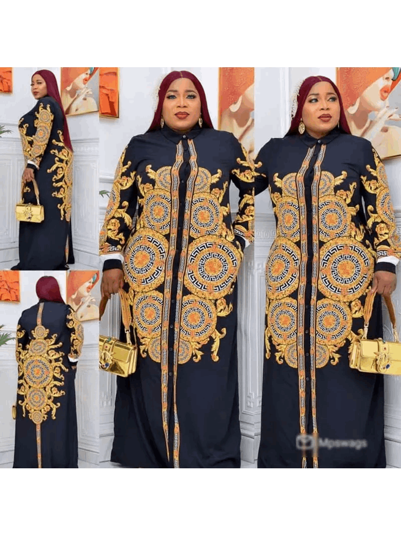 New Fashion  Shirt collar African chiffon Loose Long Dashiki Traditional Party image 0