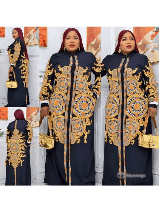 New Fashion  Shirt collar African chiffon Loose Long Dashiki Traditional Party image 0