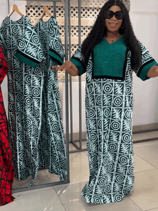 African Dresses for Women Plus Size Africa Clothes Dashiki Ankara Sequin Outfit image 0