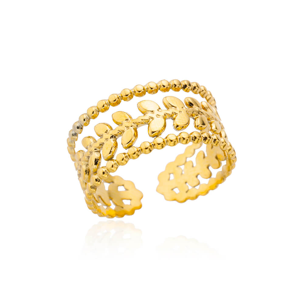48 Style Women Stainless Steel Rings Gold Color Hollow Out Geometric Open Ring  image 21