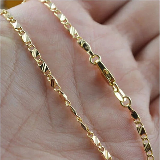 Exquisite Fashion 18K Gold Filled Necklace For Women Men Size 16-30 Inch Jewelr image 0