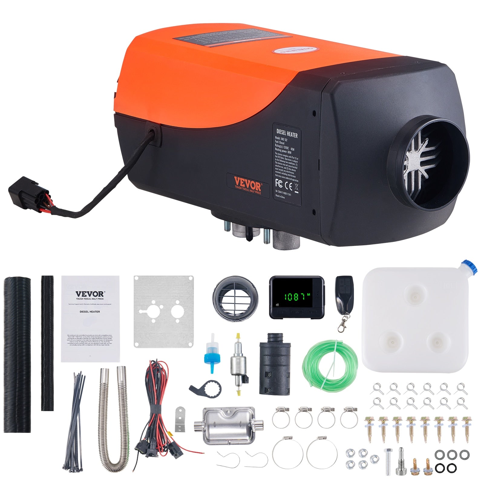 VEVOR 2/5/8KW Car Heater Diesel Air Heater 12V With Silencer Remote Control Tru image 2
