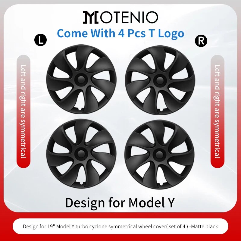 4PCS Wheel Cap For Tesla Model Y 2023 19 Inch RightÂ Left Hubcaps Cyclone Cover image 4