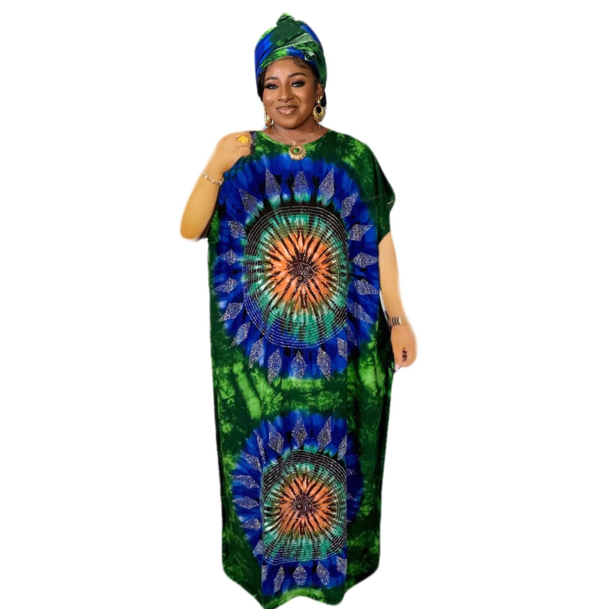 New Dubai Muslim  Short Sleeve Dresses and Headscarf  Abaya Turkey Summer Loose image 1