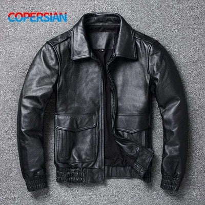 جاكيت جلدي شتوي رجالي جديد من COPERSIAN مقاس كبير 8XL كلاسيكي A2