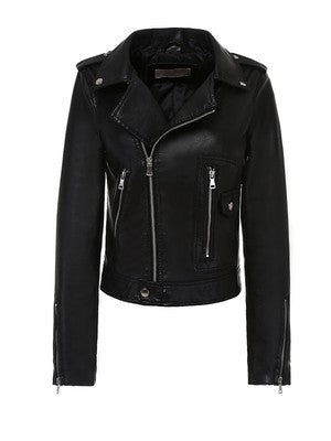 Chaqueta de piel sintética para mujer FTLZZ, color rojo y negro, estilo motero callejero, chaqueta Y2K
