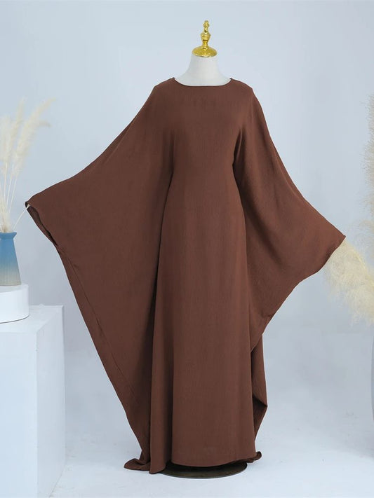 Ramadan Eid Khimar Linen Butterfly Batwing Abaya Dubai Luxury Turkey Islam Musl image 0