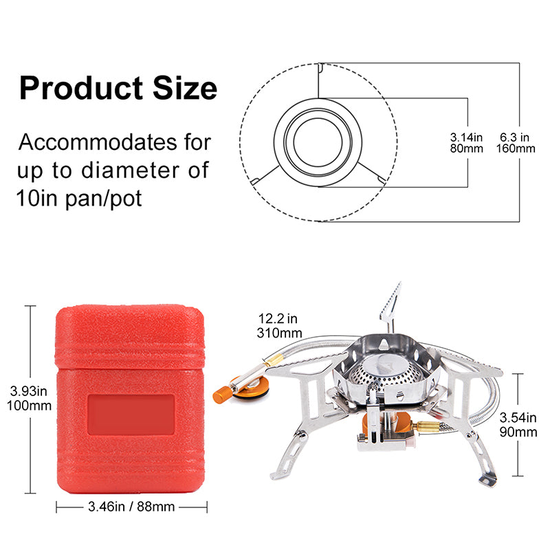 Widesea Camping Wind Proof Gas Burner Outdoor Strong Fire Stove Heater Tourism image 3
