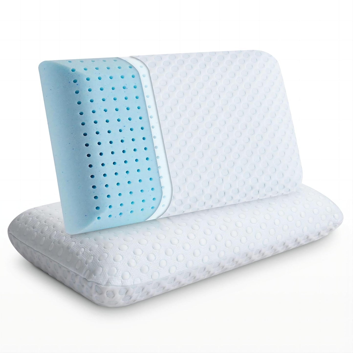 Hcore 2 Pack Gel Memory Foam Pillows Firm Pillow Dual-Sided Cooling & Cozy Wash image 1