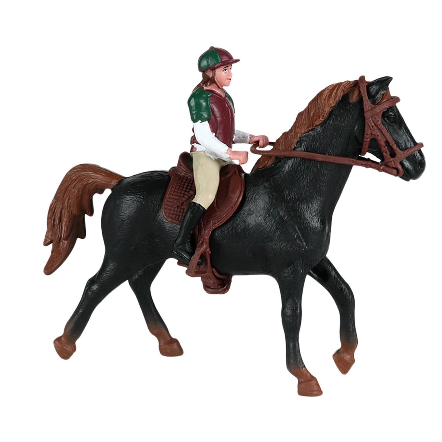 Simulation Rider And Horse Figurine Farm Animal Model Sculpture Kids Gift Livin image 5