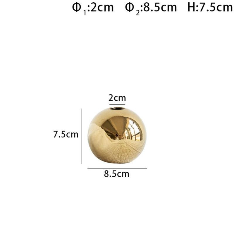 Nordic Sphere Electroplating Gold Golden Ceramic Vase Plating Golden Ball Ceram image 4