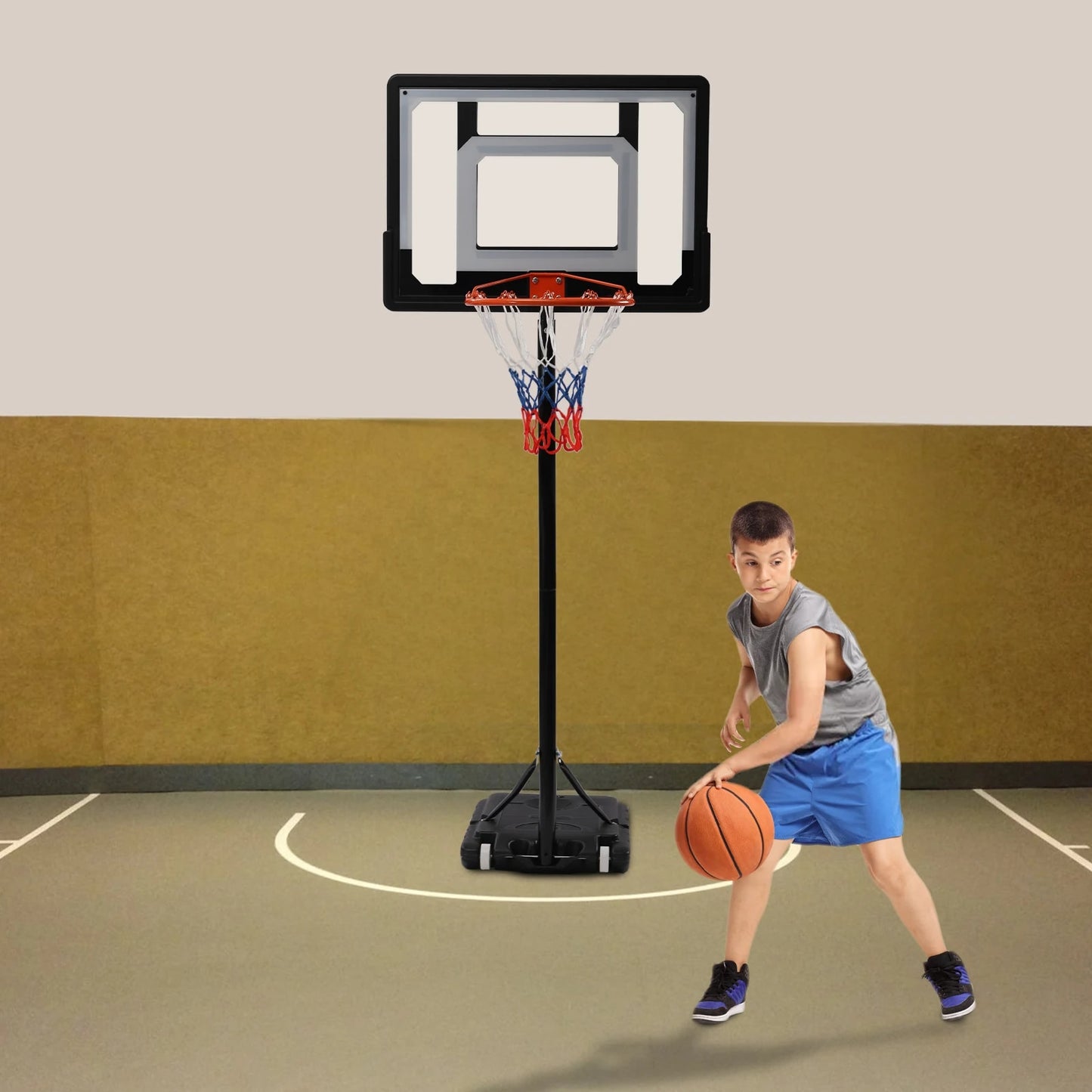 Adjustable Basketball Hoop, Basketball System, Outdoor and Indoor Basketball Tr image 0