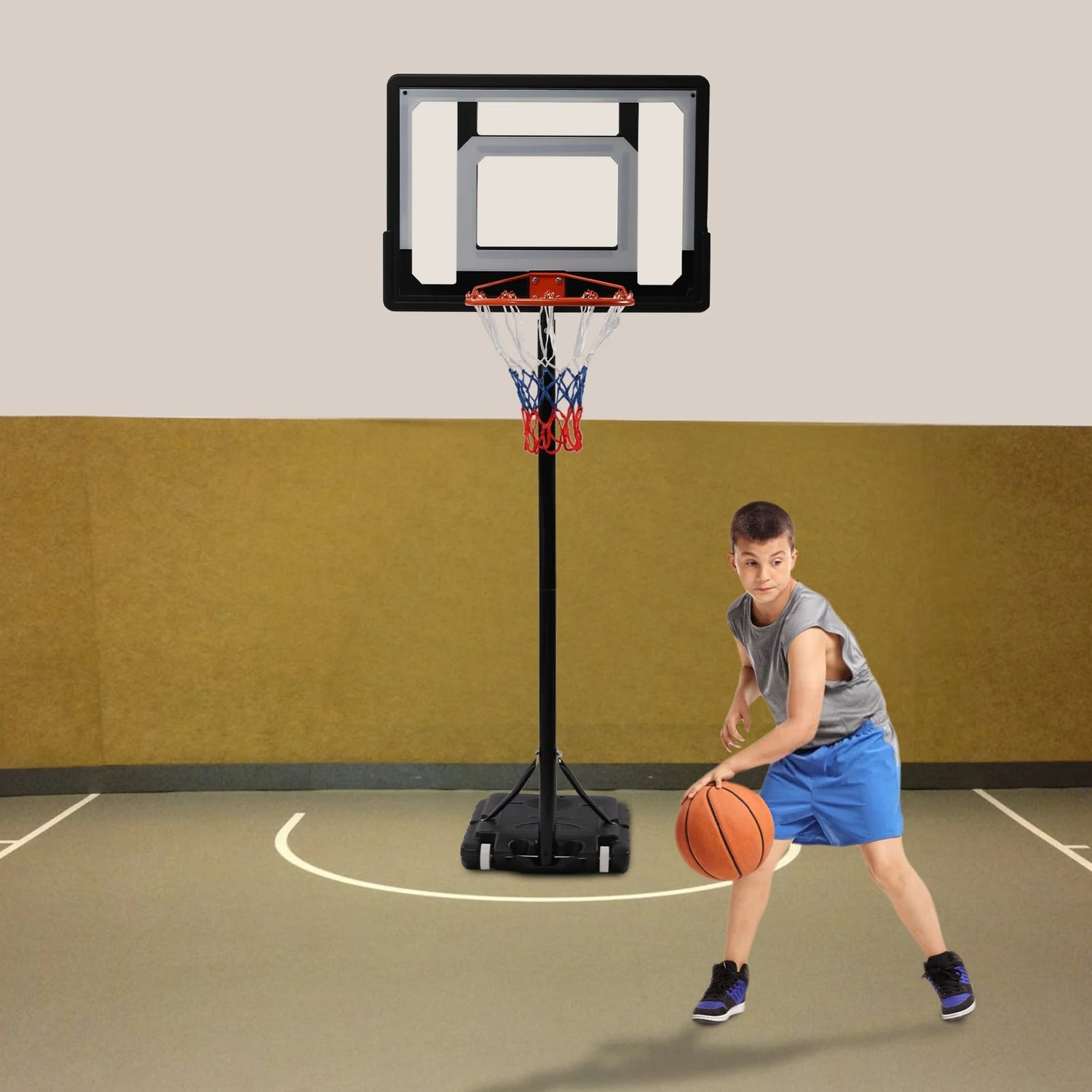 Adjustable Basketball Hoop, Basketball System, Outdoor and Indoor Basketball Tr image 0