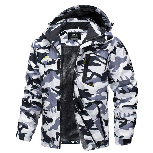 MAGCOMSEN Men's Hooded Fleece Ski Jacket Waterproof Thermal Thick Warm Parka Co image 0