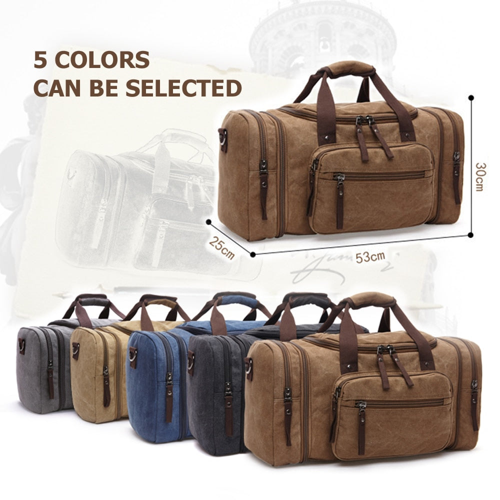MARKROYAL Canvas Travel Bags Large Capacity Carry On Luggage Bags Men Duffel Ba image 10