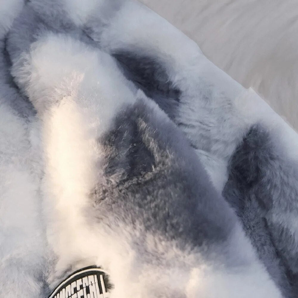 New Women's Tie Dye Lamb Fleece Jacket Autumn Winter Zipper Outerwear Warm Plus image 8